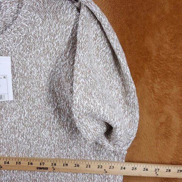 THEORY Sweater Mens XXL Tan Pullover Crew 100% Cotton Chunky Knit MAUNO $325 - Picture 8 of 10